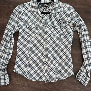 Harley-Davidson Plaid flannel Button Down Shirt
